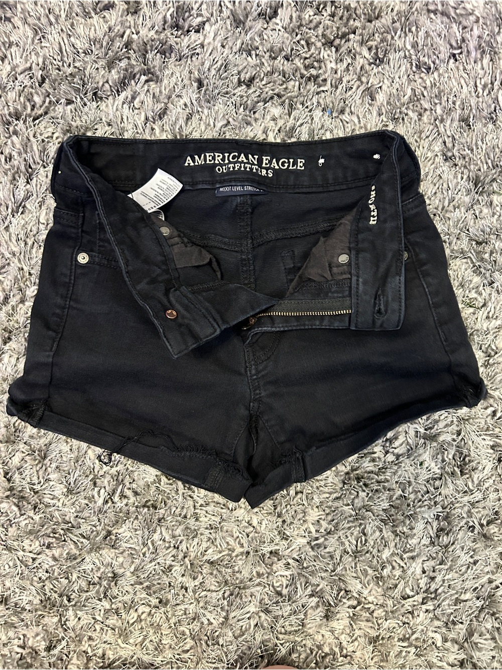 American Eagle Outfitters Black Denim High-Rise Women’s Shorts